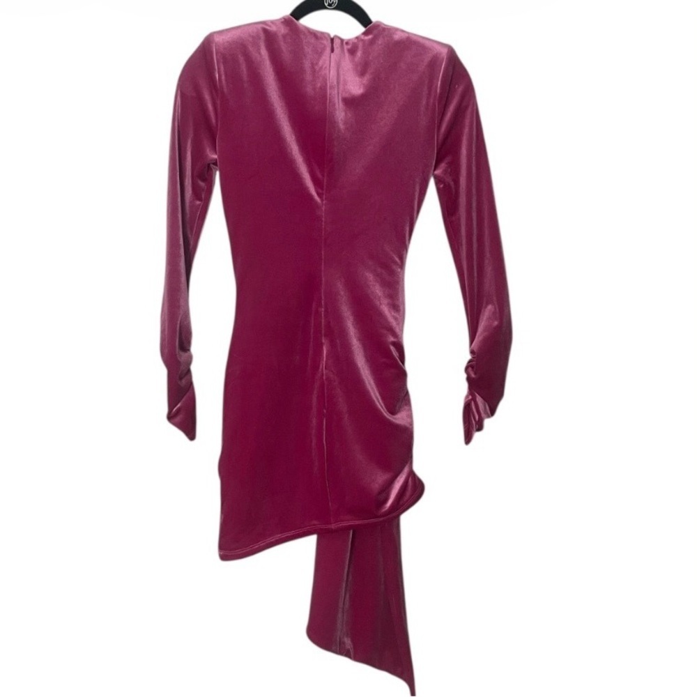 Michael Costello x REVOLVE Velvet Ruched Pink/Berry Dress XXS NWT - Picture 4 of 8